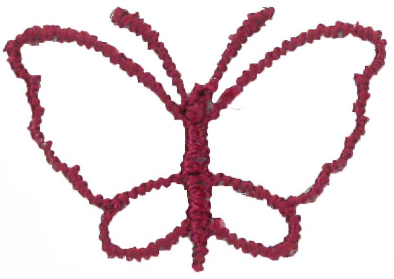 SMALL ORGANZA BUTTERFLY - LT WINE